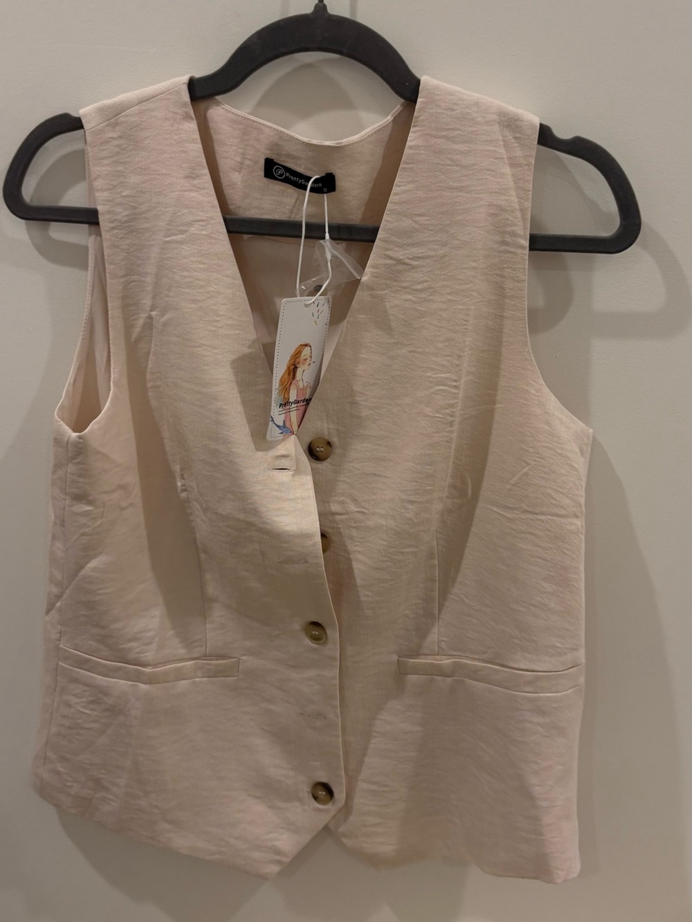 Sleeveless Button-Front Vest